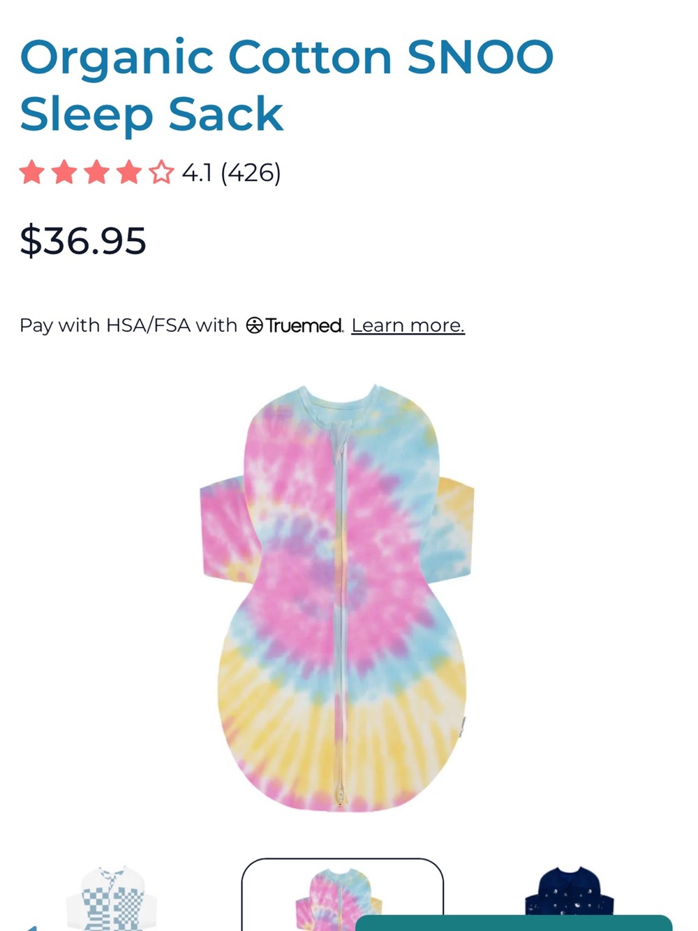 SNOO Organic Cotton Tie-Dye Baby Sleep Sack Small